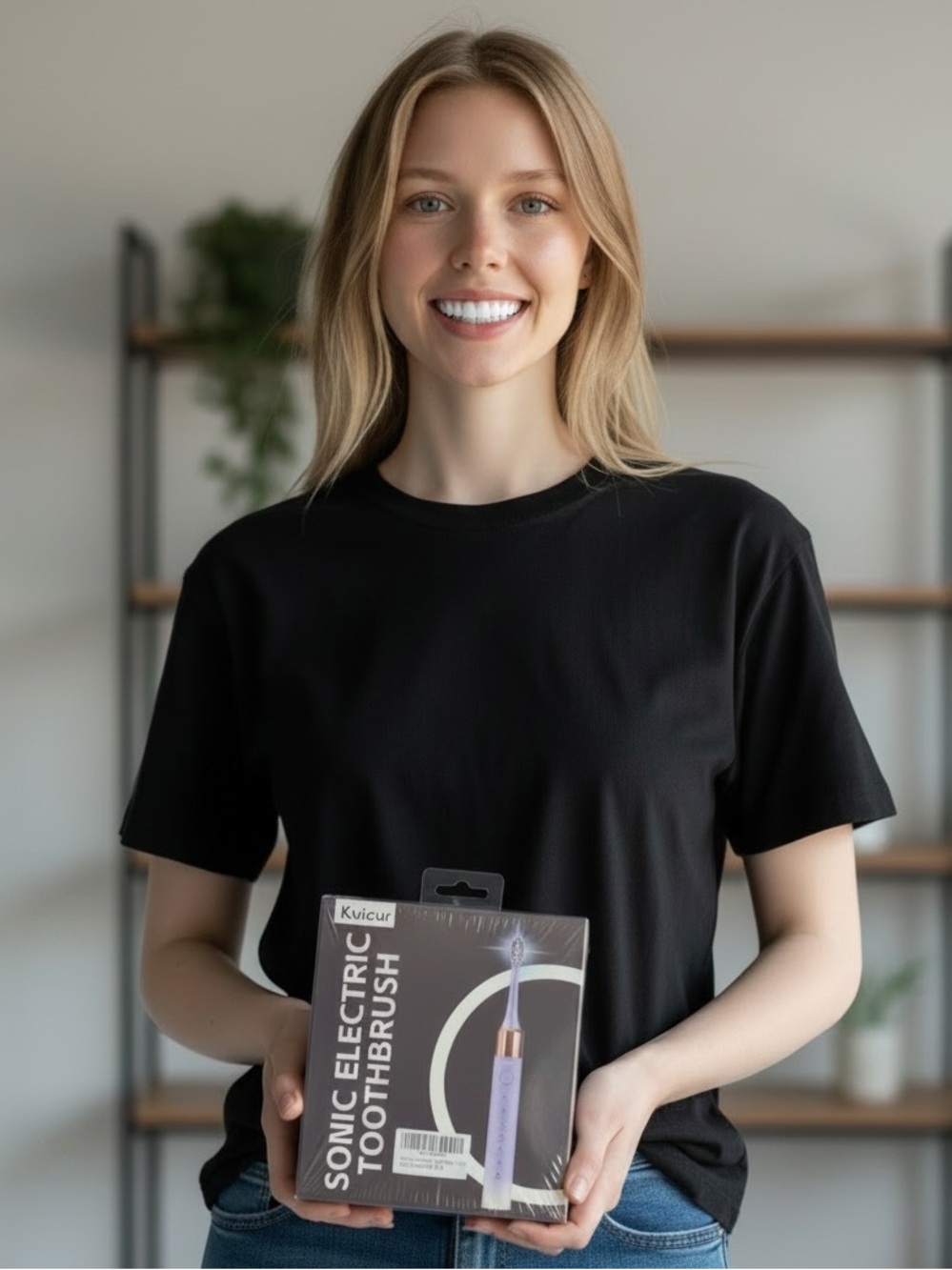Kuicur Sonic Electric Toothbrush in Lavender, Black, & Light Blue